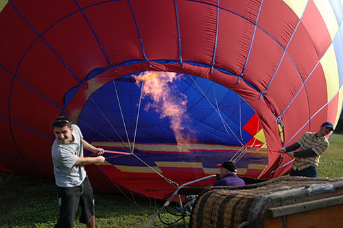Getting the balloon ready - Balloon Adventure
