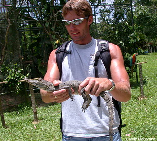 Mark pretends he's the Croc Hunter - Belize Adventure