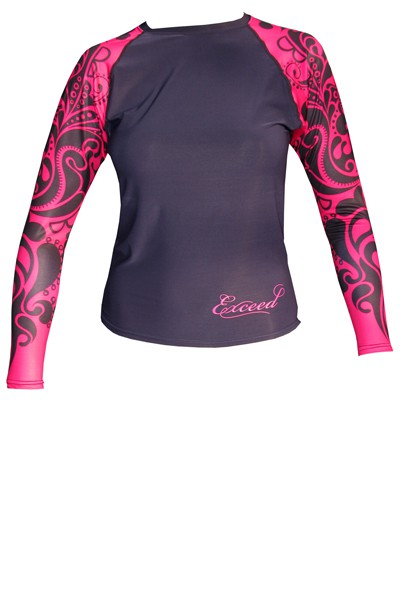 Exceed Ease Fuchsia Womens Long Sleeve Rash Guard