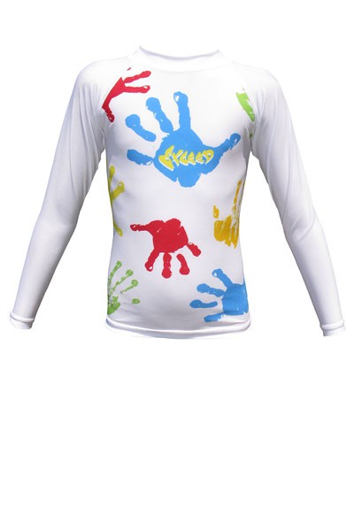 Exceed Exalt White Kids Long Sleeve Rash Guard