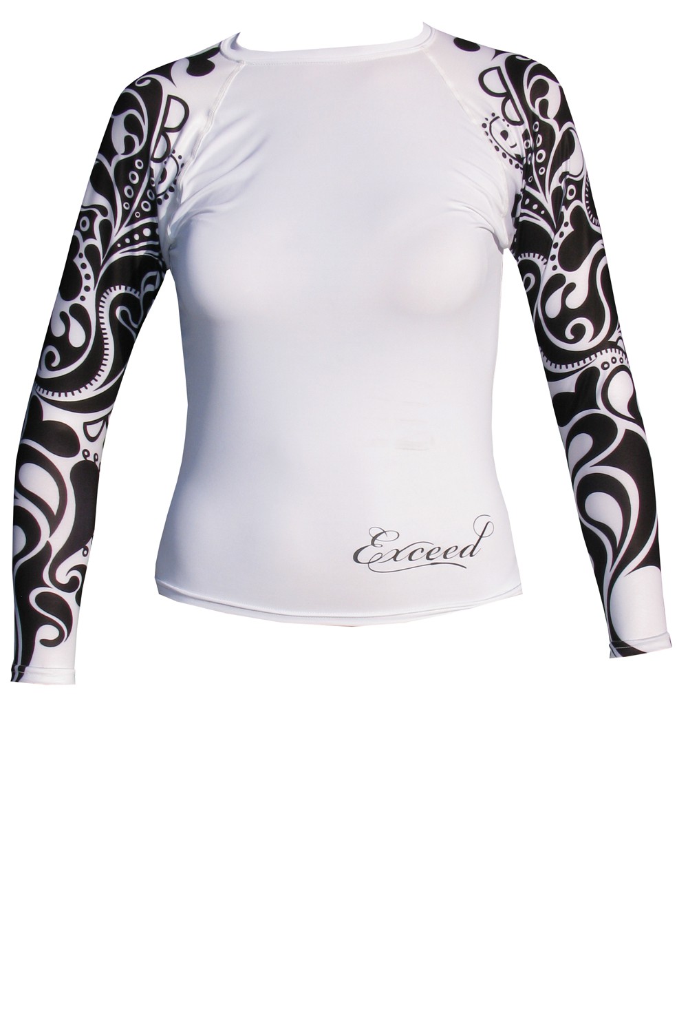 Exceed Ease White Womens Long Sleeve Rash Guard